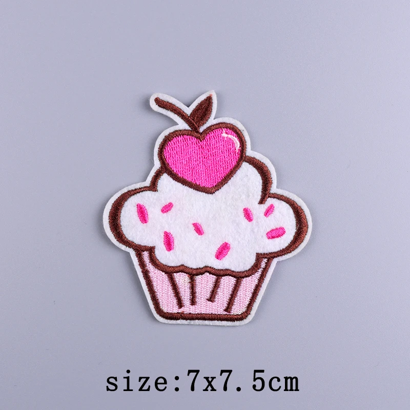 Мультяшные нашивки для еды утюга на одежде вышитые торта одежду полосатые значки