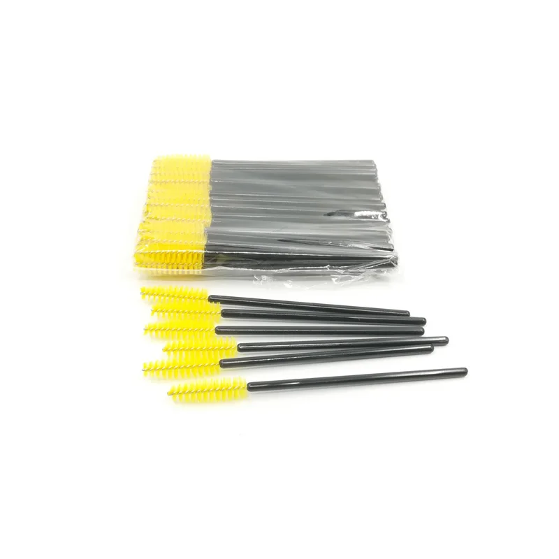 Black-Yellow-50pcs 50 шт./лот ресницы щеточки Одноразовые Тушь для ресниц палочки Аппликатор микро ресницы щетки инструменты для макияжа наращивание ресниц тушь для ресниц - Цвет: Black-Yellow-50pcs