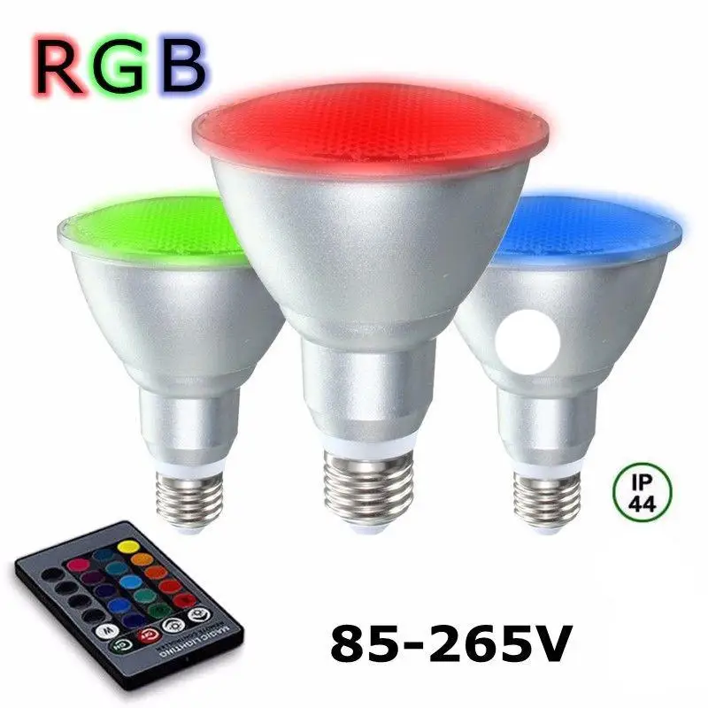 HiMISS 10W 20W Par30 Par38 LED RGB Spotlight Bulb Outdoors Water-Resistant Color Changing Remote Control Magic | Освещение