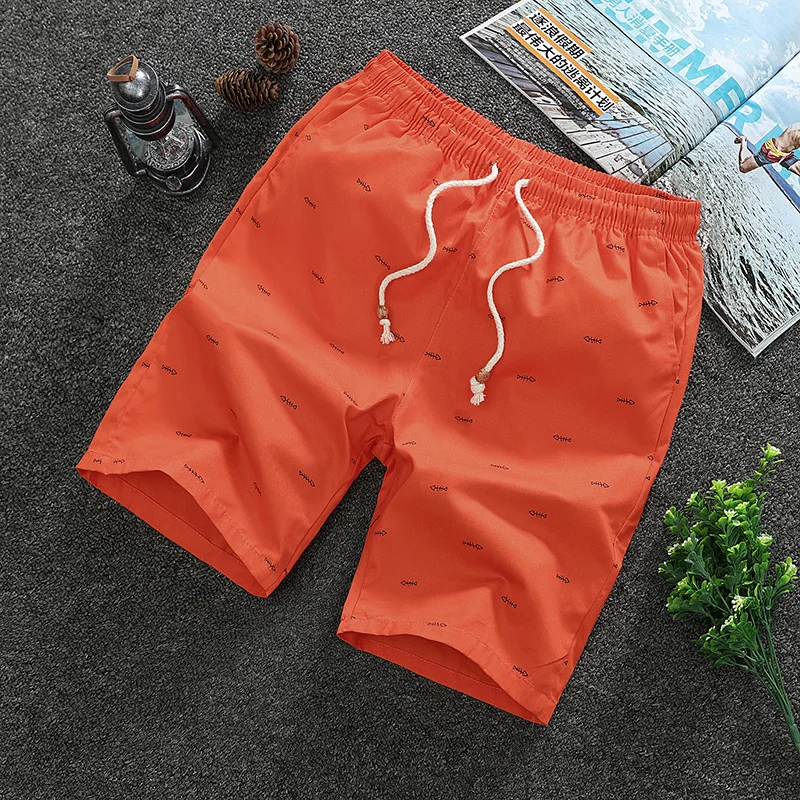 

Summer Mens Beach Shorts Casual Classic Men Sweatpants Shorts Big Size Cotton Breathable Male Bottom Beach Elastic Waist 2021