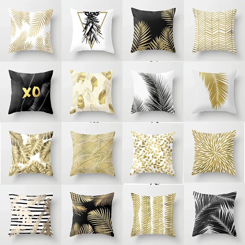 Modern Geometric Decorative Throw Pillow Cases Cushion Covers For Sofa Seat Chair Car 45x45cm Gray Yellow Color Living room | Дом и сад