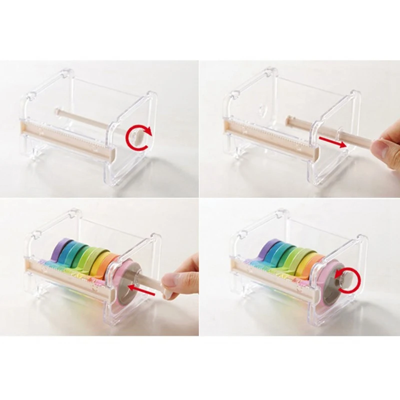 

Stationery Masking Tape Cutter Washi Tape Storage Organizer Cutter Office Tape Dispenser Office Supplies
