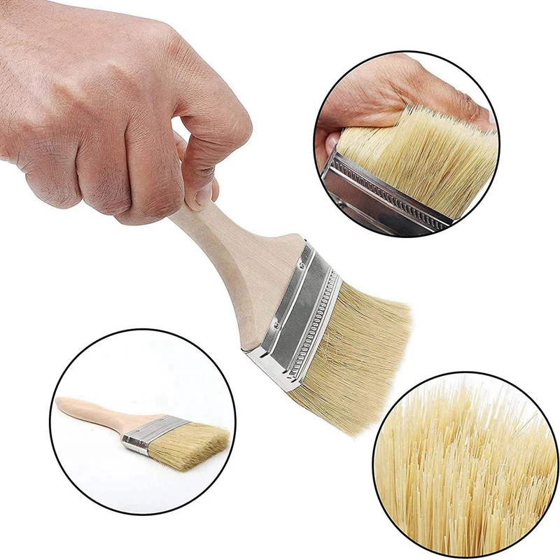 

30 Pcs Paint Brushes and Chip Paint Brushes for Paint Stains Varnishes Glues and Gesso 4 Inch (89Mm) & 3 Inch (74Mm)