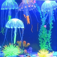 colorful artificial glowing effect jellyfish fish tank aquarium decor mini submarine ornament decoration aquatic pet supplies