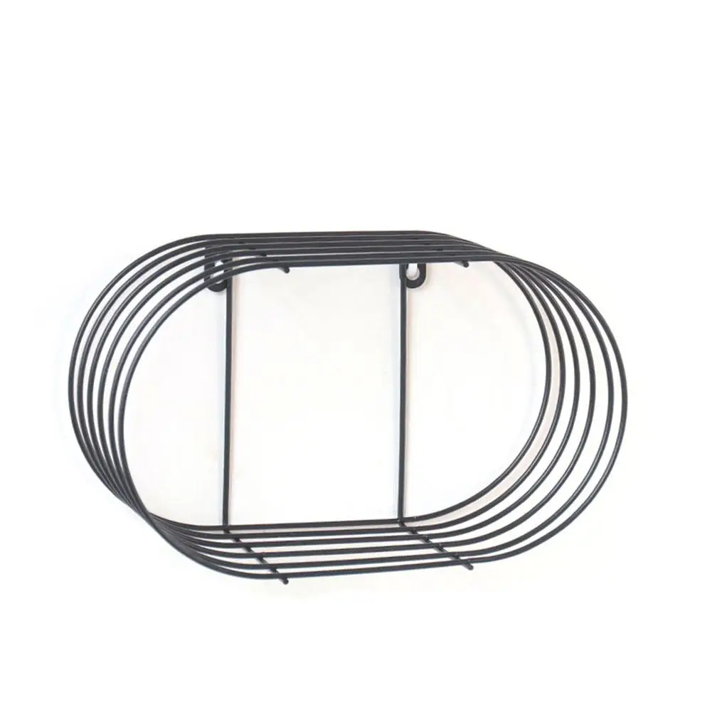 Овальная полка из кованого железа настенная стеллажи для хранения блок