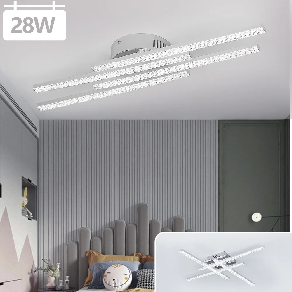 Lámpara de techo decorativa para el hogar, luz LED moderna de 21W/28W, color blanco cálido