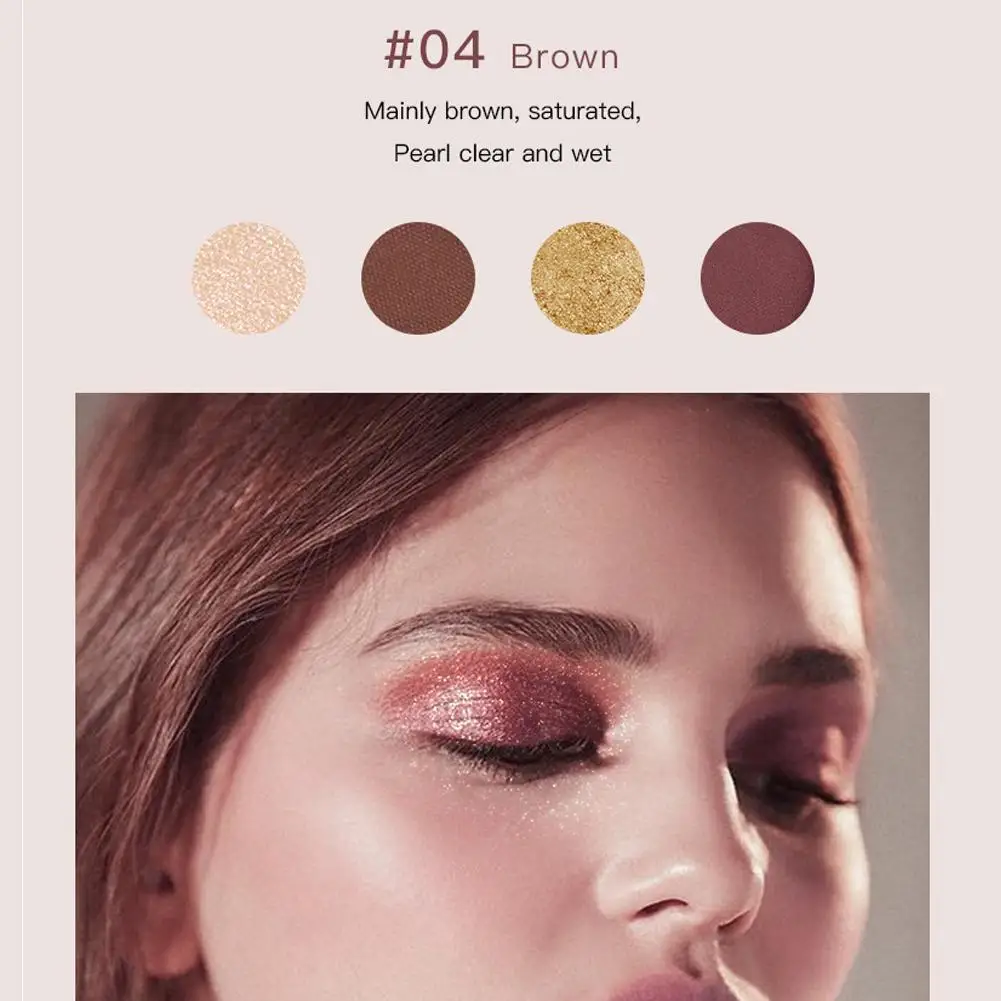 Новинка 4 цвета блестящая Мерцающая палитра теней для век стойкий