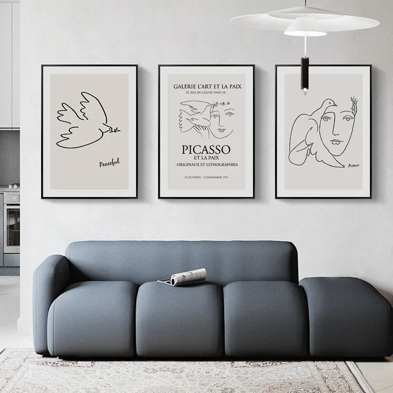 Абстрактные плакаты и принты Пикассо мир голубь Картина на холсте настенное