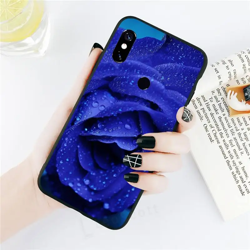 

Blue rose Phone Case black For Xiaomi Redmi mi note 7 8t 9 9t 9s 8 10 10t 11 pro lite K20 max 3