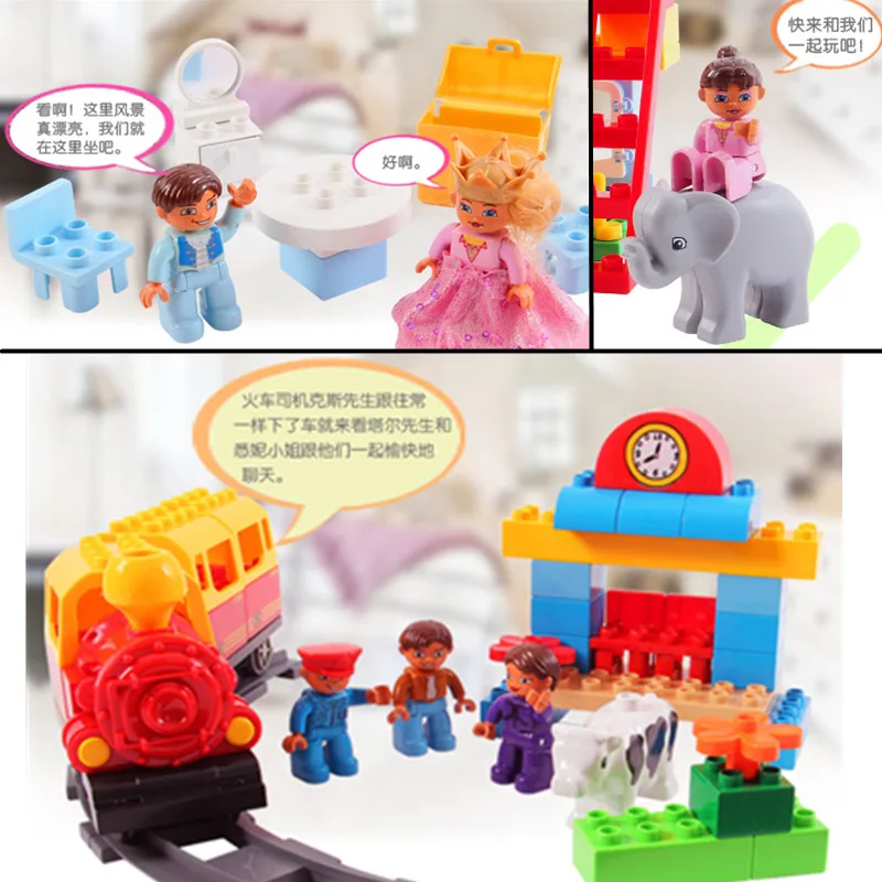 Duplo Legoing косплей полицейский инженер Доктор девочка мальчик Мультяшные фигурки