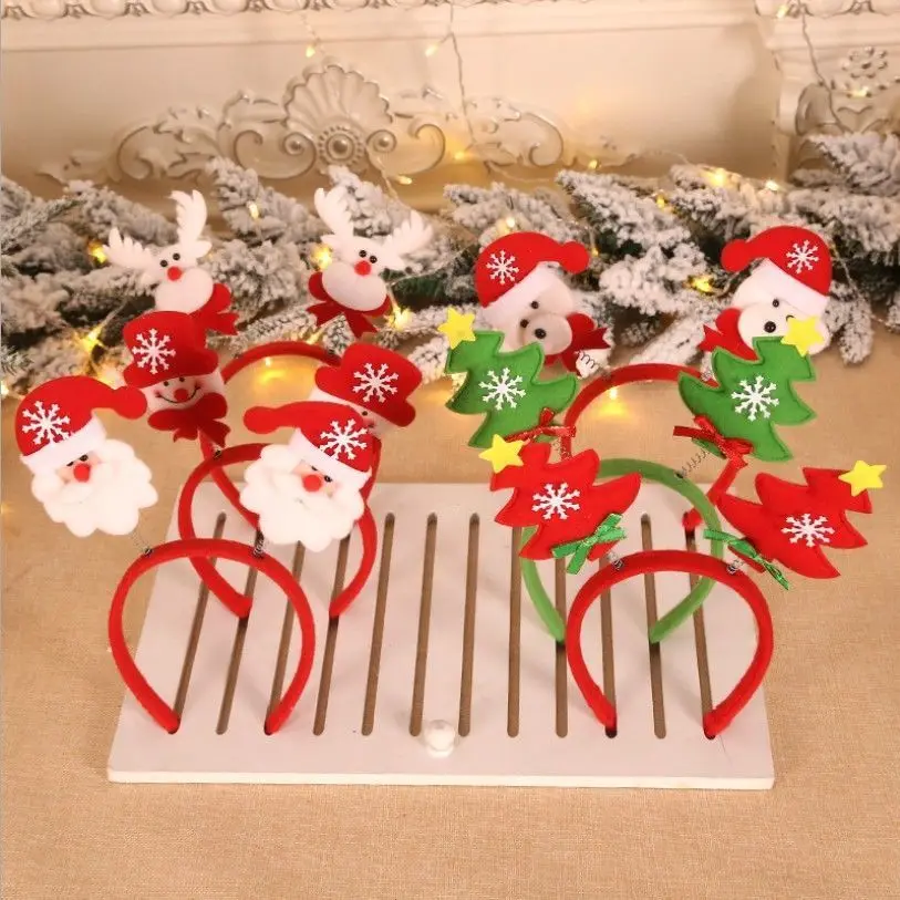

2022 New Year Kids Gifts Christmas Santa Elk Snowman Headbands Ornaments Christmas Decorations 2021 Decor