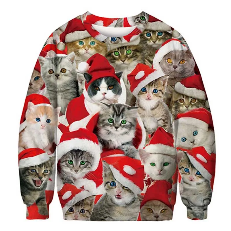 chl20190806sweater-6 Уродливый Рождественский свитер с принтом Санта Клауса, свободный свитер для мужчин и женщин, Рождественский осенне-зимний топ, одежда - Цвет: chl20190806sweater-6