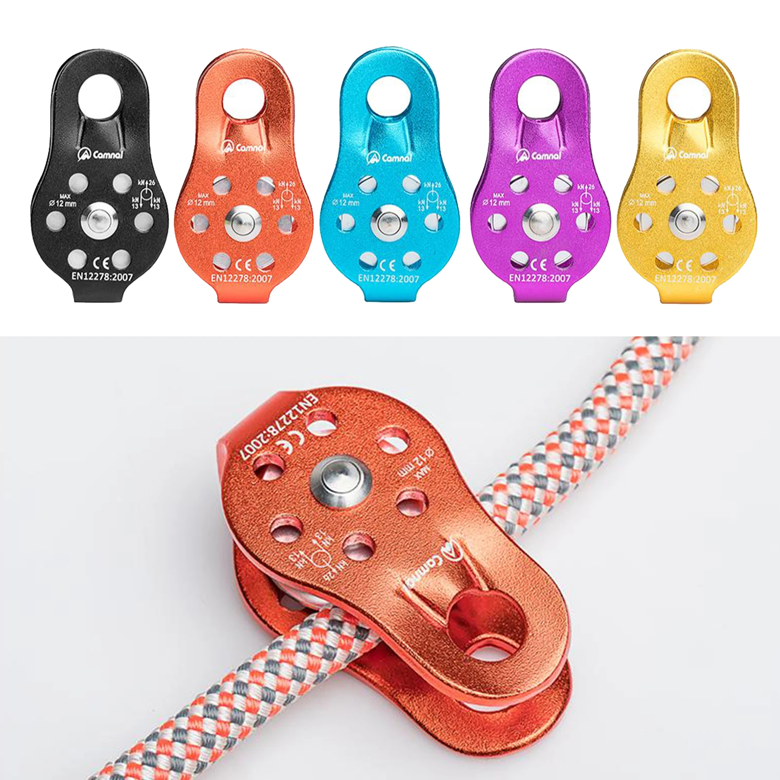 

26KN Micro Climbing Pulley General Purpose Small Aluminum Rope Pulleys for