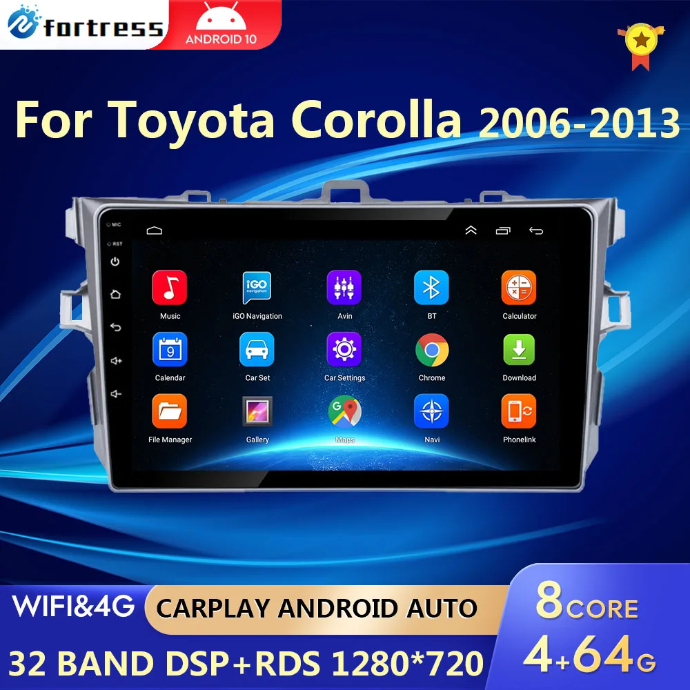 Автомагнитола на Android для Toyota Corolla E140/150 2007 2008 2009 2010 2011 2012 2013 мультимедийный плеер 2