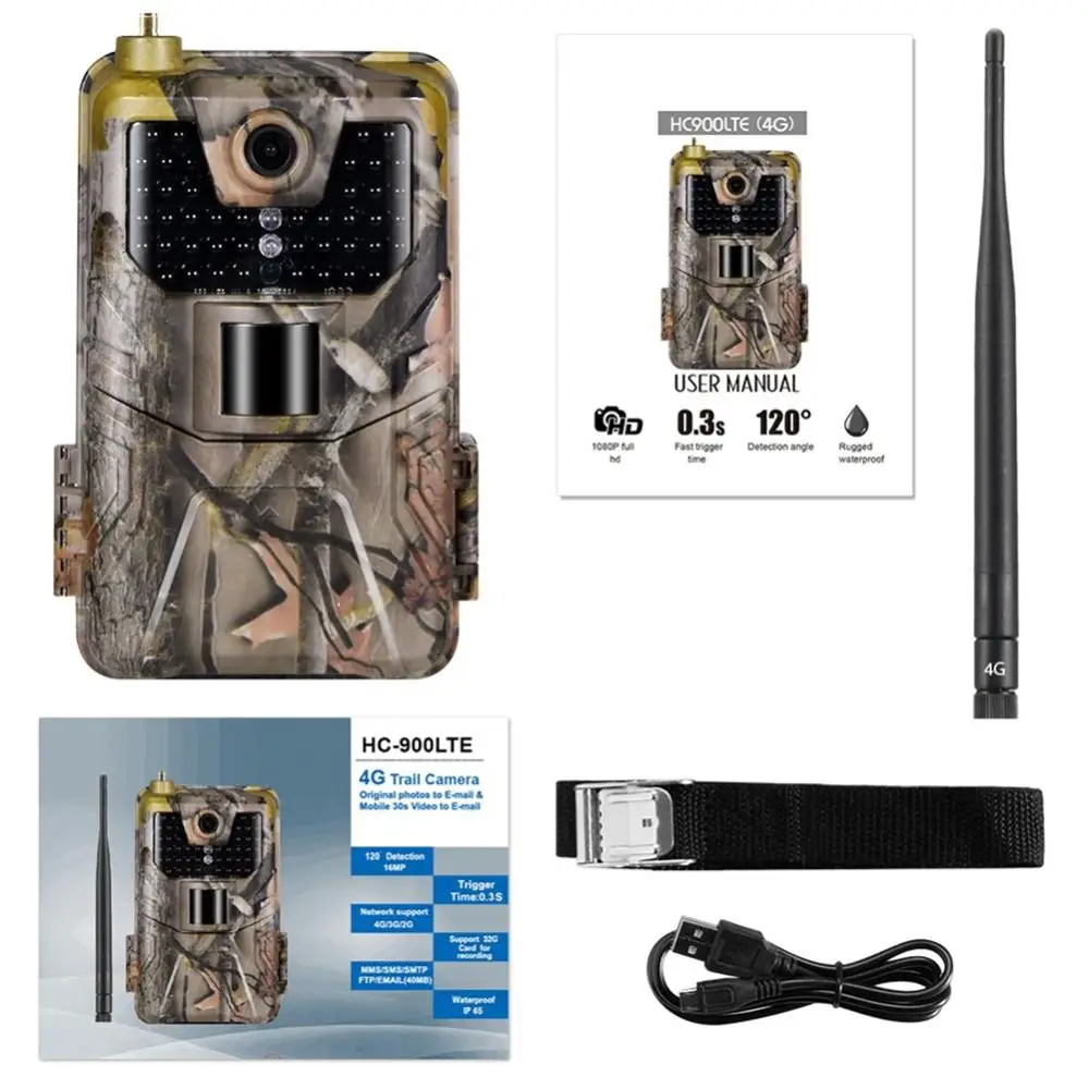 HC-900LTE 4G охотничья камера 16MP Trail камера 940nm фото ловушки 0,3 s MMS/SMS/SMTP/FTP Дикая камера 44LED