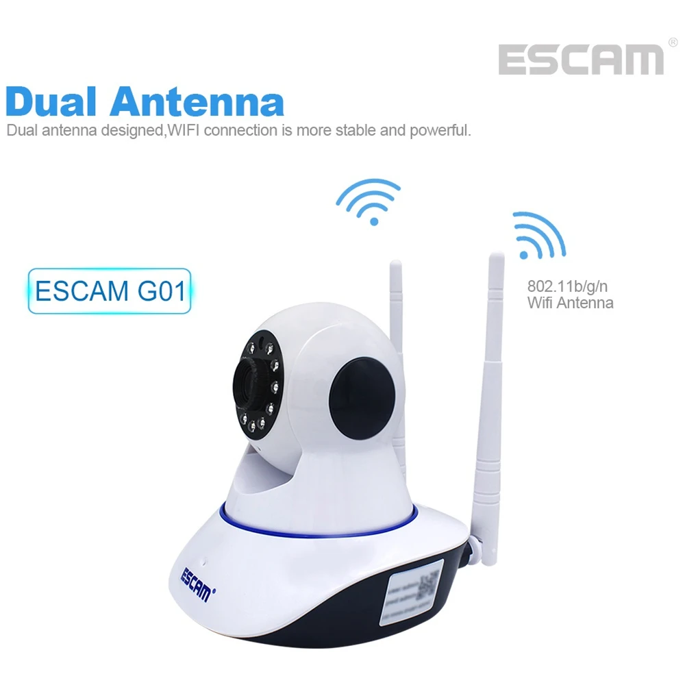 ESCAM G01 IP камера с дистанционным просмотром движения обнаружения инфракрасного
