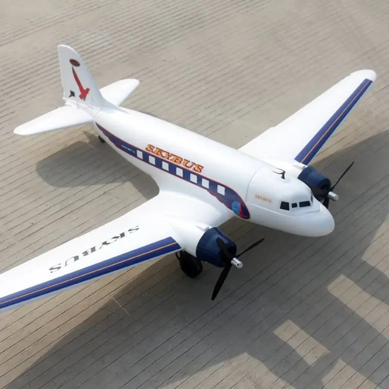 Dynam DC-3 Skybus для начинающих белый 1470 мм аэробический размах крыльев EPO двухмоторная