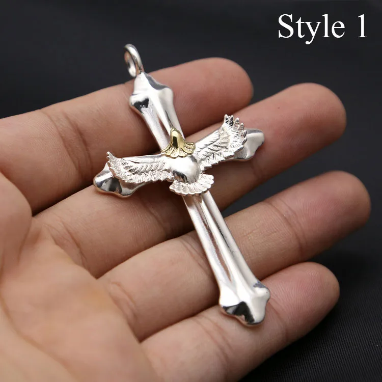 Ожерелье из серебра 100% пробы с подвеской крестом для мужчин и женщин ожерелье