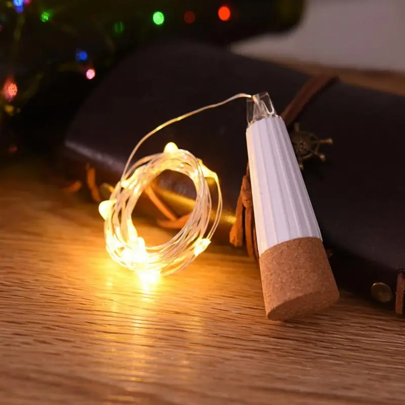 Warm White Строка светильник s вечерние Перезаряжаемые бутылка Корк 15 светодиодов ночной Светильник Пластик 1,5 м фея белый/теплый белый/цветной провод USB - Испускаемый цвет: Warm White