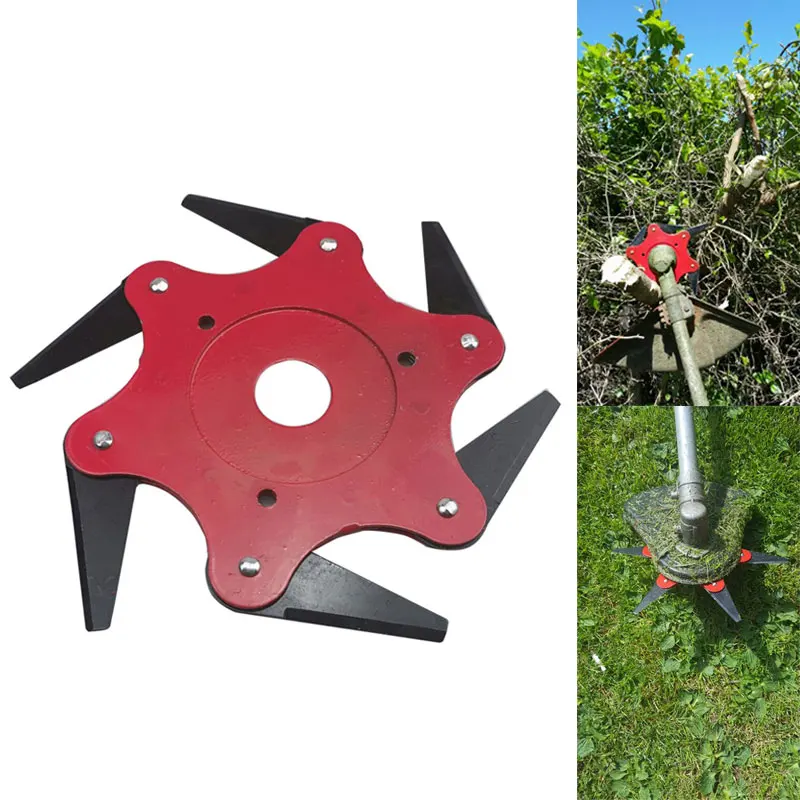 

6T Grass Trimmer Head Cutter Blade Brush Cutter Blade Trimmer Metal Blades Trimmer Head 65Mn Garden Grass Trimmer Head For Lawn