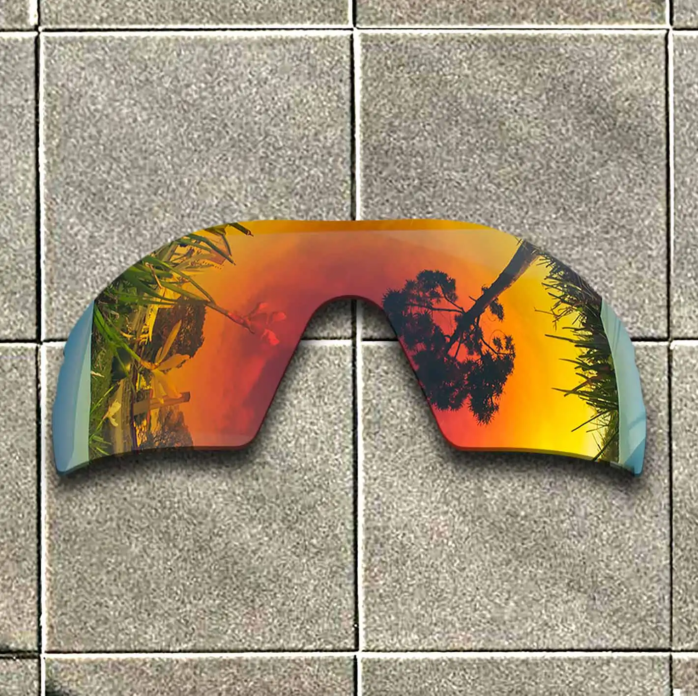 

Polarized Replacement Lense For-Oakley Radar XL Sunglasses Frame True Color Mirrored Coating - Fire Red Color Options