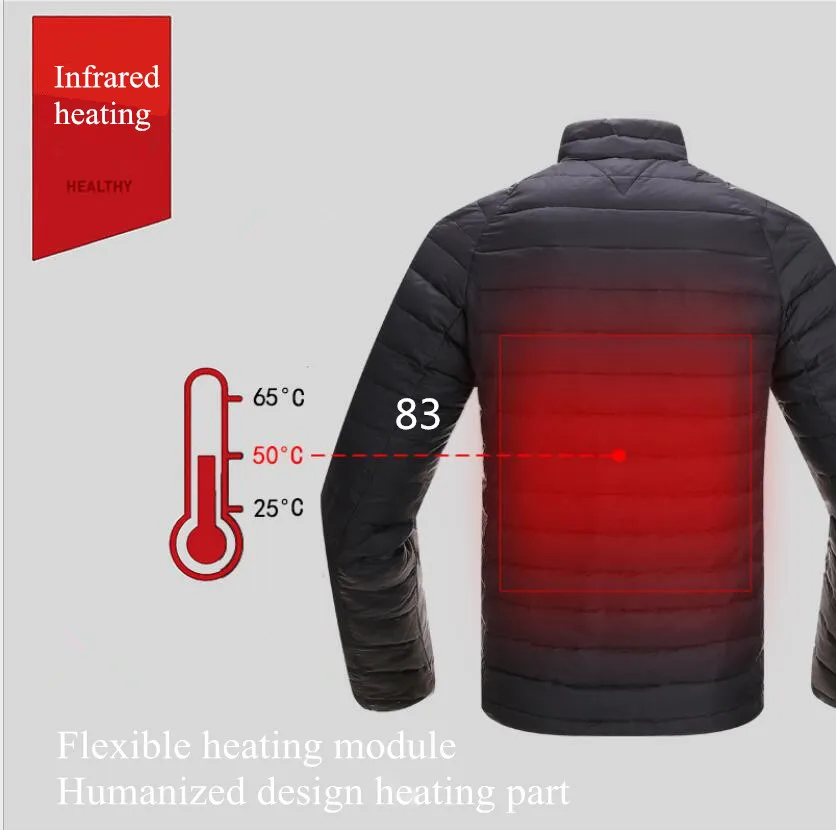 Куртка с электрическим подогревом для мужчин и женщин зимняя теплая пуховая