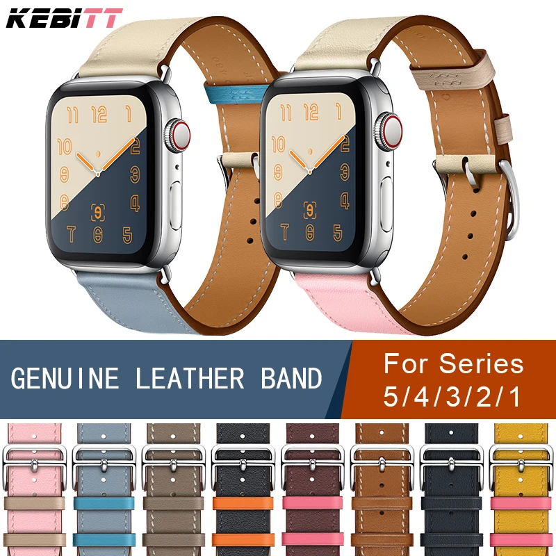 Ремешок из натуральной кожи для iwatch 6 band сменный Браслет apple watch series SE 5 4 3 40 мм 44