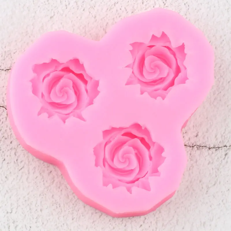 Розовые цветы шоколадные помадки инструменты для украшения свадебного торта 3D