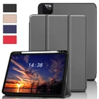 Чехол для Apple iPad Pro 12,9 с держателем для карандашей, складной смарт-чехол для планшета iPad Pro 2020, 12, 9 дюймов, чехол с автоматическим переходом в спящий режимпробуждением