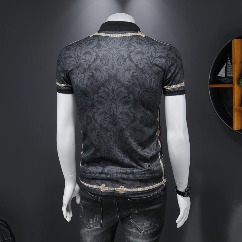 Mannen Kleding Camiseta Verano Hombre 2020 Summer Printed Short-sleeved Polo Shirt Fashionable Lapel | Мужская одежда