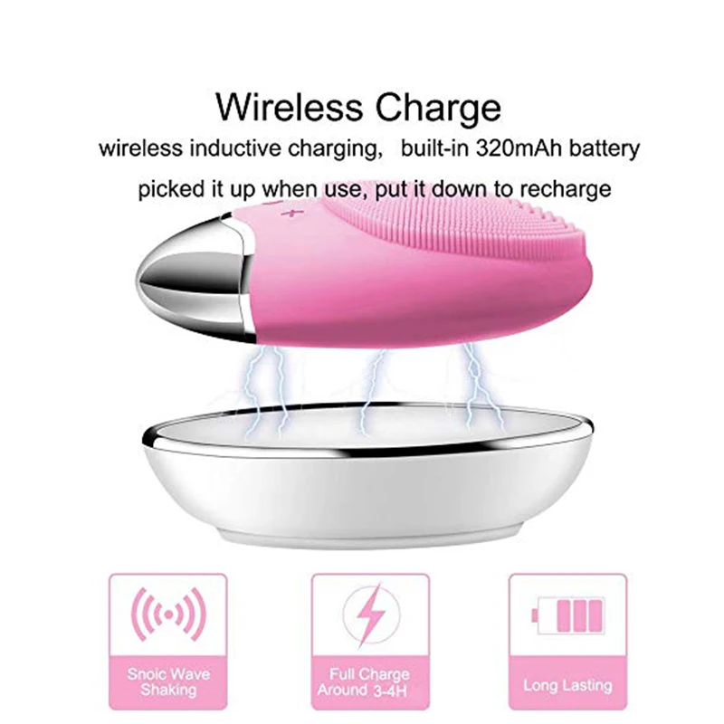 Ультразвуковая электрическая Очищающая щетка для лица Водонепроницаемая