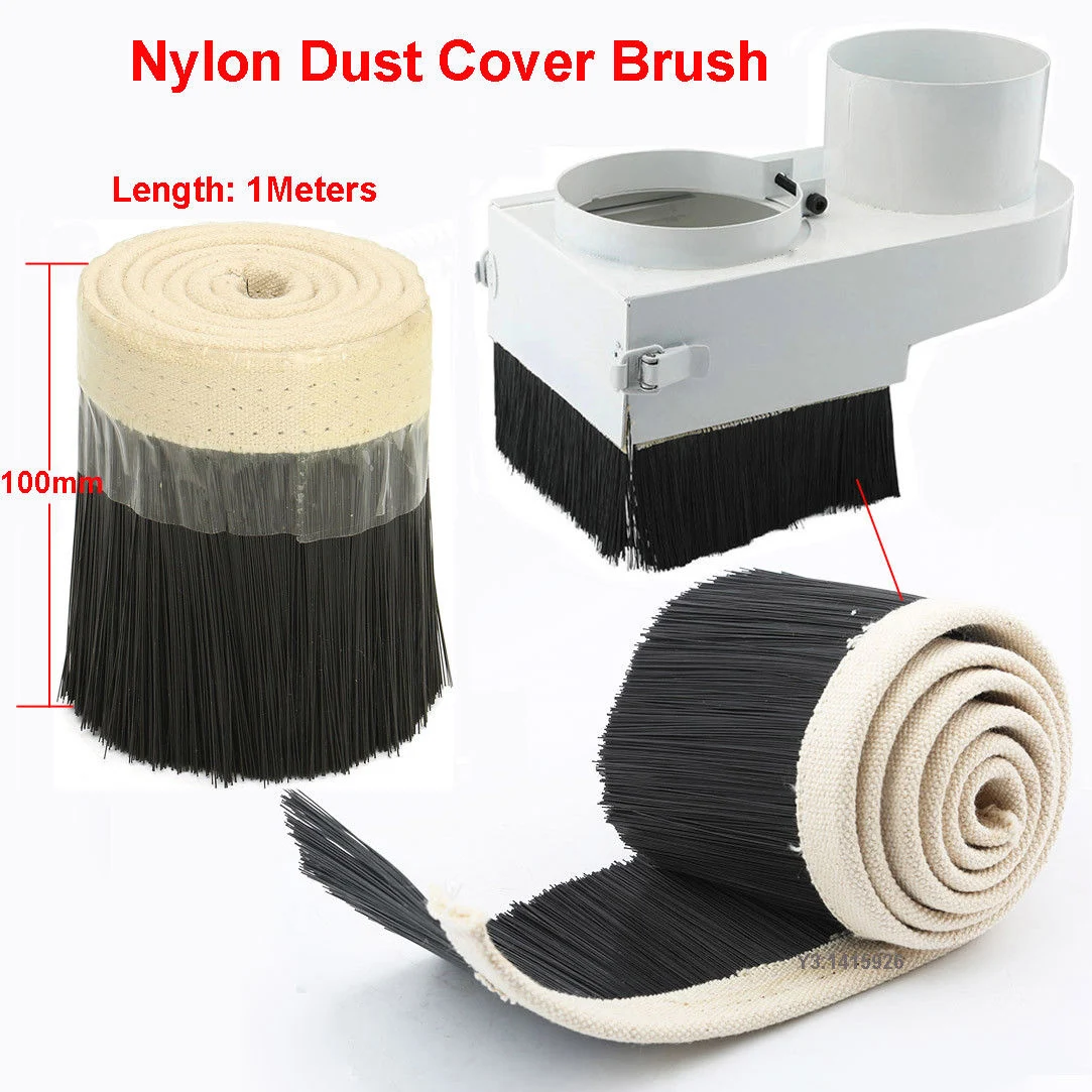 

Black 70mm/100mm Nylon Dust Cover Brush Vacuum Cleaner Accessory Spindle Engraving Machine Brush CNC Router Total Length 1M