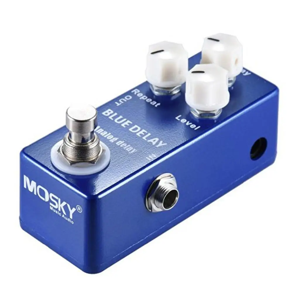gitarre effekte mosky tiefe blau verzögerung mini gitarre effekt pedal true bypass auf für acousctic elektrische gitarre blau farbe free glo