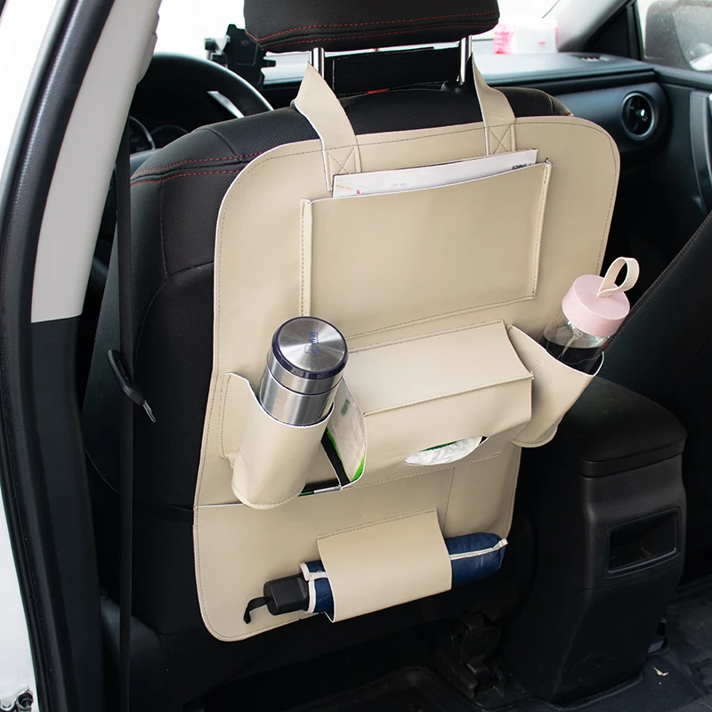 

Universal Box Back Seat Bag Car Backseat Organizer 7 Storage Pockets Protectors for Kids Toddlers Car-styling Auto Accessories