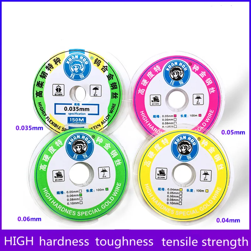 

100FIX 100m 150m Alloy Steel Molybdenum Wire Cutting Wire Line LCD Display Screen Separator Repair 0.04 0.05 0.08 0.35mm