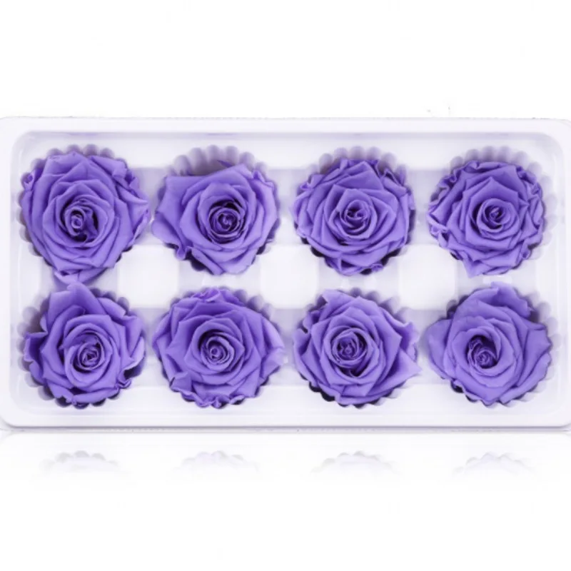 

1 box High Quality Preserved Flowers Flower Immortal Rose 4CM diameter mothers day gift Eternal Life Flower Material gift box