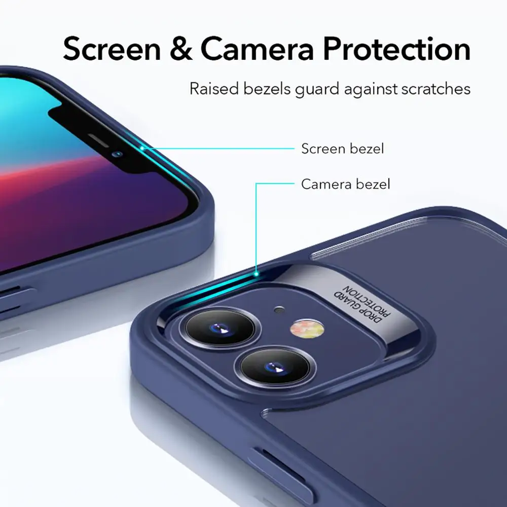 ESR Case for iPhone 13 Pro Max Classic Hybrid Case for iPhone 12 mini/12/12 Pro Transparent Clear Back Cover Tempered Glass 2PCS