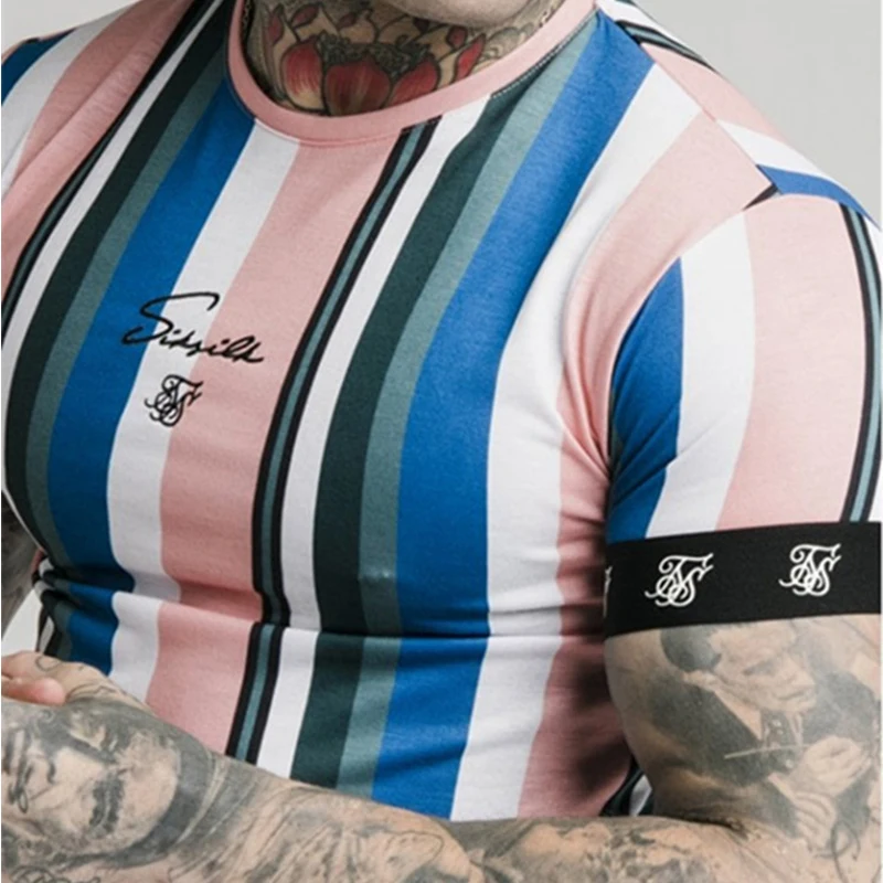 

Summer SikSilk Male T Shirt Silk Silk Tshirt O-Neck Short Funny Mens Shirts T Shirts Sik Silk Men Tops Tees