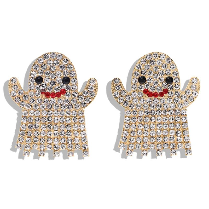 

Hip Hop Funny Diamond Earrings Halloween Ghost Decoration Stud Earrings Jewelry