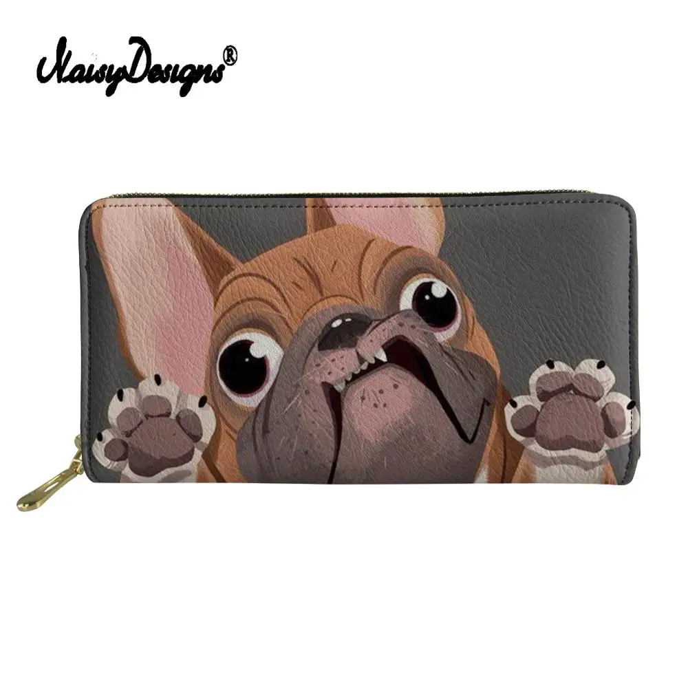 

Cute Pug Puppies Wallets PU Leather Credit Card Holder Women Long Zipper Coin Purses Designer Clutch Wallet Female Money Bag