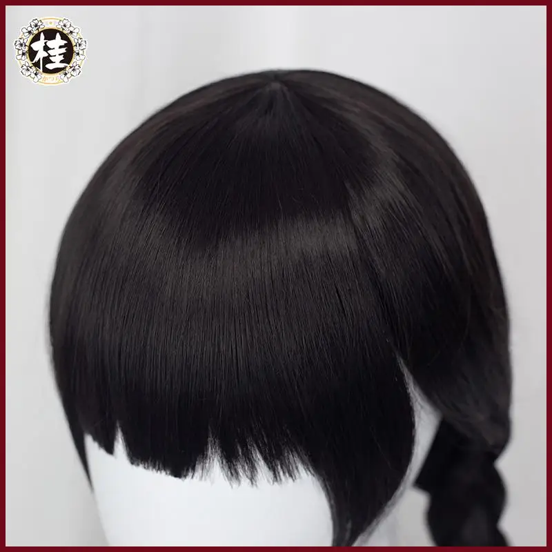 Парик для косплея BINDing Uzuki Momo 65см черный с косичками Maoyue Momoko Hair.