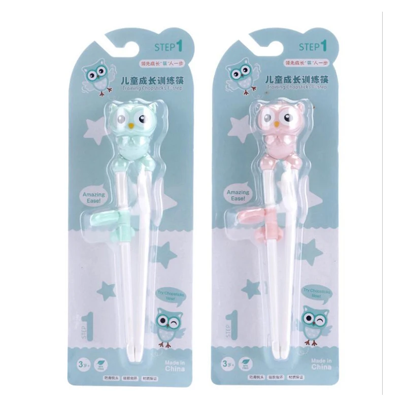 

1 pair of children's silicone chopsticks Cartoon learning chopsticks Reusable training chopsticks Cute children's tableware set