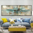 Абстрактная бирюза большой размер Домашний декор холст картина маслом на стену художественные плакаты и принты современные картины для гостиной