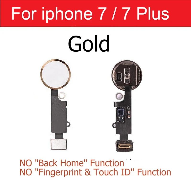 For i7 7plus Gold Главная Кнопка Flex кабель с разъемами для iPhone 5S, se, 6, 6s 7 8 плюс Главная Кнопка Экран на при гибкий кабель для замены, ремонта Запчасти - Цвет: For i7 7plus Gold