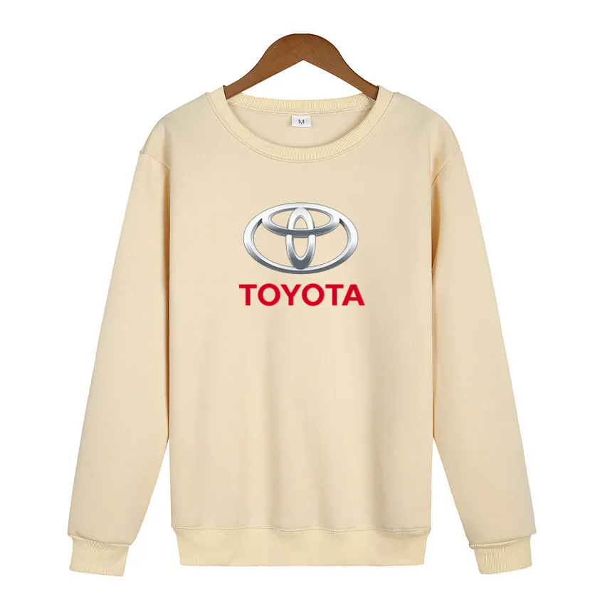 

Spring 2021 new TOYOTA car logo men's round neck sweater printed fleece long-sleeved Korean loose fashion trend