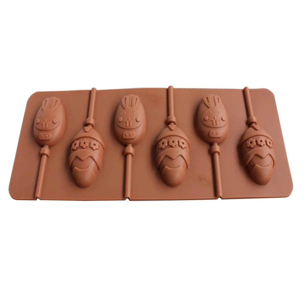 6 Capacity Silicone Round-Egg-Lollipop Baking Hard Candy Mold DIY Mould Rectangular UK | Дом и сад