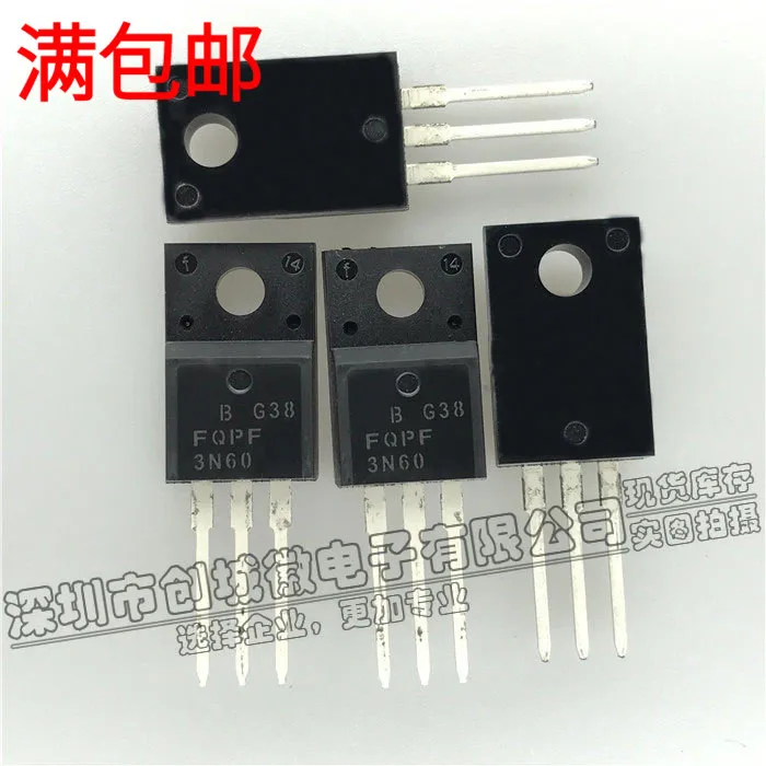 

10 шт./лот 3N60 FQPF3N60 MOS N 2A/600V TO-220F