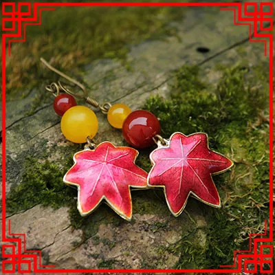 Ручной работы Природа stonesenamell из сканой эмали Висячие серьги новые ювелирные