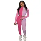 Женский спортивный костюм JRRY, комплект из двух предметов в рубчик, Топ с длинным рукавом и штаны, комплект из двух предметов, спортивный костюм в рубчик с приподнятой линией, уличная одежда