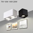 Точечный светодиодный светильник 7 Вт, 10 Вт, 14 Вт, 20 Вт, квадратный светодиодный потолочный Точечный светильник, меняемая лампа GU10, 220 В переменного тока